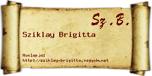 Sziklay Brigitta névjegykártya